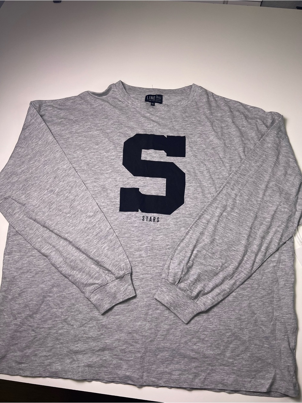 NWT Line Change Dallas Stars Oversized Long Sleeve Gray Graphic Tee Size 2X
